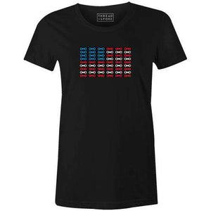Ride, White & Blue Women'sJeremy Reiss - THREAD+SPOKE | MTB APPAREL | ROAD BIKING T-SHIRTS | BICYCLE T SHIRTS |