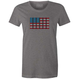 Ride, White & Blue Women'sJeremy Reiss - THREAD+SPOKE | MTB APPAREL | ROAD BIKING T-SHIRTS | BICYCLE T SHIRTS |