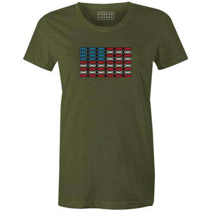 Ride, White & Blue Women'sJeremy Reiss - THREAD+SPOKE | MTB APPAREL | ROAD BIKING T-SHIRTS | BICYCLE T SHIRTS |