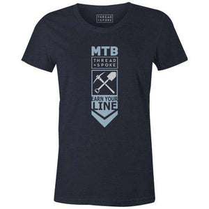 Earn Your Line Women'sThread+Spoke - THREAD+SPOKE | MTB APPAREL | ROAD BIKING T-SHIRTS | BICYCLE T SHIRTS |