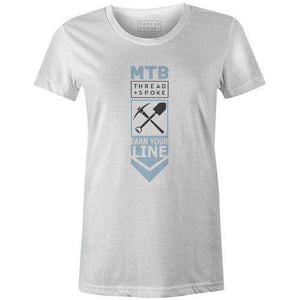 Earn Your Line Women'sThread+Spoke - THREAD+SPOKE | MTB APPAREL | ROAD BIKING T-SHIRTS | BICYCLE T SHIRTS |