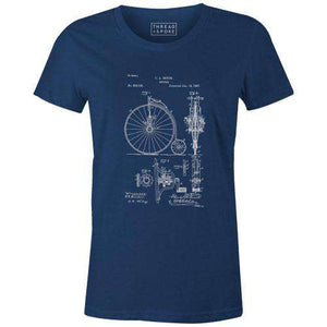 Bike Patent 1887 Women'sPoster Bob - THREAD+SPOKE | MTB APPAREL | ROAD BIKING T-SHIRTS | BICYCLE T SHIRTS |
