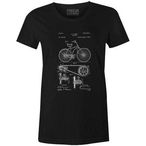 Bike Patent 1890 Women'sPoster Bob - THREAD+SPOKE | MTB APPAREL | ROAD BIKING T-SHIRTS | BICYCLE T SHIRTS |
