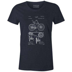 Bike Patent 1890 Women'sPoster Bob - THREAD+SPOKE | MTB APPAREL | ROAD BIKING T-SHIRTS | BICYCLE T SHIRTS |