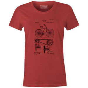 Bike Patent 1890 Women'sPoster Bob - THREAD+SPOKE | MTB APPAREL | ROAD BIKING T-SHIRTS | BICYCLE T SHIRTS |