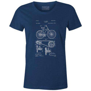 Bike Patent 1890 Women'sPoster Bob - THREAD+SPOKE | MTB APPAREL | ROAD BIKING T-SHIRTS | BICYCLE T SHIRTS |