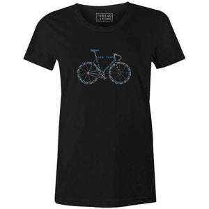 Bike Anatomy Women'sReigedesign - THREAD+SPOKE | MTB APPAREL | ROAD BIKING T-SHIRTS | BICYCLE T SHIRTS |