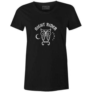 Night Rider Women'sReigedesign - THREAD+SPOKE | MTB APPAREL | ROAD BIKING T-SHIRTS | BICYCLE T SHIRTS |