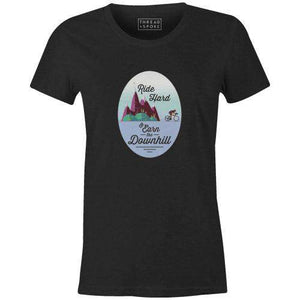 Earn the Downhill Women'sThread+Spoke - THREAD+SPOKE | MTB APPAREL | ROAD BIKING T-SHIRTS | BICYCLE T SHIRTS |