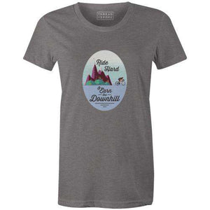 Earn the Downhill Women'sThread+Spoke - THREAD+SPOKE | MTB APPAREL | ROAD BIKING T-SHIRTS | BICYCLE T SHIRTS |
