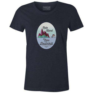 Earn the Downhill Women'sThread+Spoke - THREAD+SPOKE | MTB APPAREL | ROAD BIKING T-SHIRTS | BICYCLE T SHIRTS |