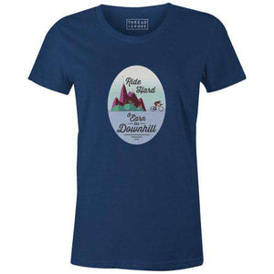 Earn the Downhill Women'sThread+Spoke - THREAD+SPOKE | MTB APPAREL | ROAD BIKING T-SHIRTS | BICYCLE T SHIRTS |