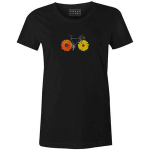 Flower Power Women'sThread+Spoke - THREAD+SPOKE | MTB APPAREL | ROAD BIKING T-SHIRTS | BICYCLE T SHIRTS |