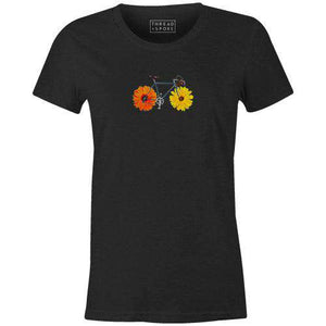 Flower Power Women'sThread+Spoke - THREAD+SPOKE | MTB APPAREL | ROAD BIKING T-SHIRTS | BICYCLE T SHIRTS |