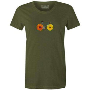Flower Power Women'sThread+Spoke - THREAD+SPOKE | MTB APPAREL | ROAD BIKING T-SHIRTS | BICYCLE T SHIRTS |