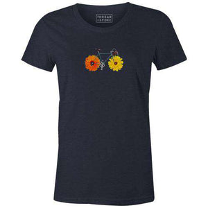 Flower Power Women'sThread+Spoke - THREAD+SPOKE | MTB APPAREL | ROAD BIKING T-SHIRTS | BICYCLE T SHIRTS |