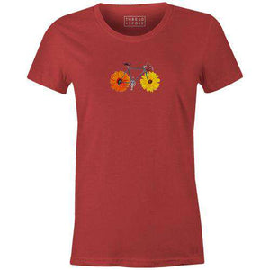Flower Power Women'sThread+Spoke - THREAD+SPOKE | MTB APPAREL | ROAD BIKING T-SHIRTS | BICYCLE T SHIRTS |