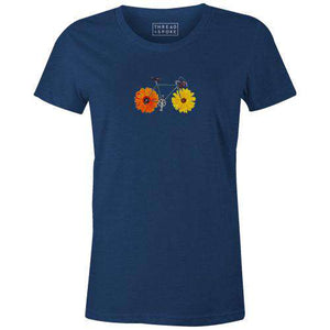 Flower Power Women'sThread+Spoke - THREAD+SPOKE | MTB APPAREL | ROAD BIKING T-SHIRTS | BICYCLE T SHIRTS |