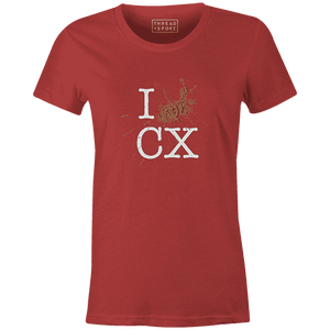 I Love CX Women'sThread+Spoke - THREAD+SPOKE | MTB APPAREL | ROAD BIKING T-SHIRTS | BICYCLE T SHIRTS |