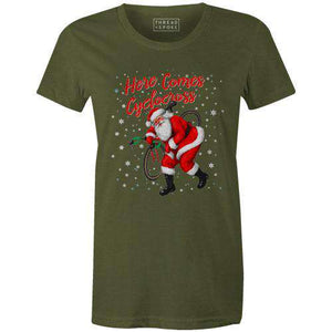 Here Comes Cyclocross Women'sThread+Spoke - THREAD+SPOKE | MTB APPAREL | ROAD BIKING T-SHIRTS | BICYCLE T SHIRTS |