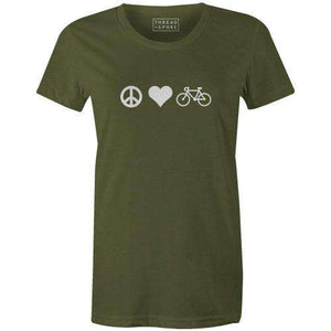 Peace Love Bicycles Women'sThread+Spoke - THREAD+SPOKE | MTB APPAREL | ROAD BIKING T-SHIRTS | BICYCLE T SHIRTS |