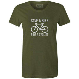 Save A Bike Women'sThread+Spoke - THREAD+SPOKE | MTB APPAREL | ROAD BIKING T-SHIRTS | BICYCLE T SHIRTS |