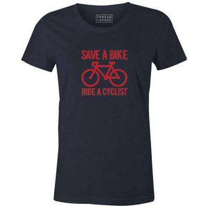 Save A Bike Women'sThread+Spoke - THREAD+SPOKE | MTB APPAREL | ROAD BIKING T-SHIRTS | BICYCLE T SHIRTS |