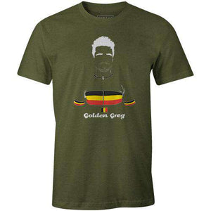 Golden GregBICI - THREAD+SPOKE | MTB APPAREL | ROAD BIKING T-SHIRTS | BICYCLE T SHIRTS |
