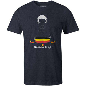 Golden GregBICI - THREAD+SPOKE | MTB APPAREL | ROAD BIKING T-SHIRTS | BICYCLE T SHIRTS |