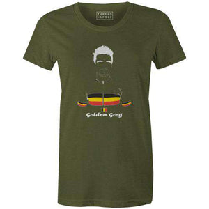 Golden Greg Women'sBICI - THREAD+SPOKE | MTB APPAREL | ROAD BIKING T-SHIRTS | BICYCLE T SHIRTS |