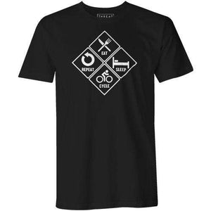 Eat, Sleep, Cycle, RepeatThread+Spoke - THREAD+SPOKE | MTB APPAREL | ROAD BIKING T-SHIRTS | BICYCLE T SHIRTS |
