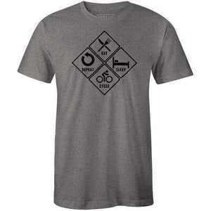 Eat, Sleep, Cycle, RepeatThread+Spoke - THREAD+SPOKE | MTB APPAREL | ROAD BIKING T-SHIRTS | BICYCLE T SHIRTS |