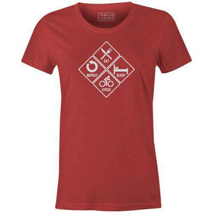 Eat, Sleep, Cycle, Repeat Women'sThread+Spoke - THREAD+SPOKE | MTB APPAREL | ROAD BIKING T-SHIRTS | BICYCLE T SHIRTS |