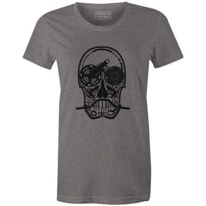 Bike Part Skull Women'sT-Shirt Evolution - THREAD+SPOKE | MTB APPAREL | ROAD BIKING T-SHIRTS | BICYCLE T SHIRTS |