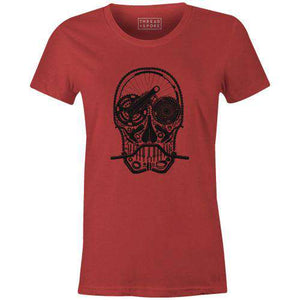 Bike Part Skull Women'sT-Shirt Evolution - THREAD+SPOKE | MTB APPAREL | ROAD BIKING T-SHIRTS | BICYCLE T SHIRTS |