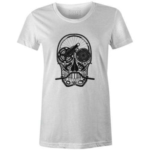 Bike Part Skull Women'sT-Shirt Evolution - THREAD+SPOKE | MTB APPAREL | ROAD BIKING T-SHIRTS | BICYCLE T SHIRTS |