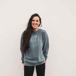 T+S Logo Crewneck Sweater Slate BlueThread+Spoke - THREAD+SPOKE | MTB APPAREL | ROAD BIKING T-SHIRTS | BICYCLE T SHIRTS |