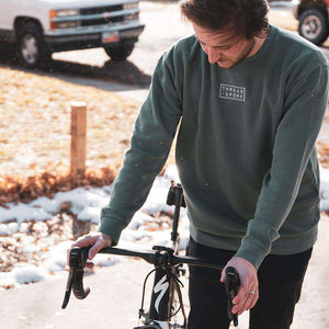 T+S Logo Crewneck Sweater Alpine GreenThread+Spoke - THREAD+SPOKE | MTB APPAREL | ROAD BIKING T-SHIRTS | BICYCLE T SHIRTS |