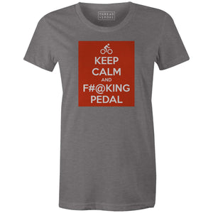 Keep Calm and Pedal Women'sMile24 - THREAD+SPOKE | MTB APPAREL | ROAD BIKING T-SHIRTS | BICYCLE T SHIRTS |