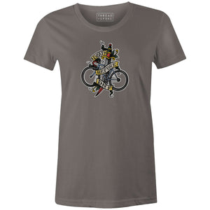 Death Before DNF Women'sThread+Spoke - THREAD+SPOKE | MTB APPAREL | ROAD BIKING T-SHIRTS | BICYCLE T SHIRTS |