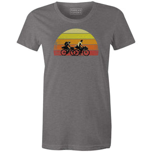 Riding Into the Sunset Women'sThread+Spoke - THREAD+SPOKE | MTB APPAREL | ROAD BIKING T-SHIRTS | BICYCLE T SHIRTS |