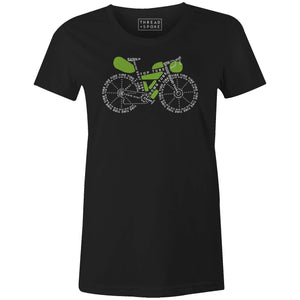 Bike Packing Anatomy Women'sReigedesign - THREAD+SPOKE | MTB APPAREL | ROAD BIKING T-SHIRTS | BICYCLE T SHIRTS |