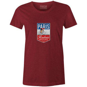 Paris Roubaix Badge Women'sThread+Spoke - THREAD+SPOKE | MTB APPAREL | ROAD BIKING T-SHIRTS | BICYCLE T SHIRTS |