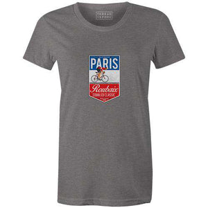 Paris Roubaix Badge Women'sThread+Spoke - THREAD+SPOKE | MTB APPAREL | ROAD BIKING T-SHIRTS | BICYCLE T SHIRTS |