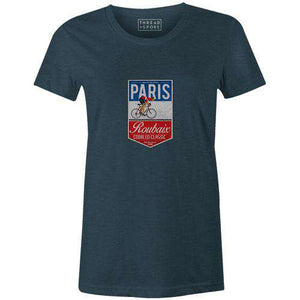 Paris Roubaix Badge Women'sThread+Spoke - THREAD+SPOKE | MTB APPAREL | ROAD BIKING T-SHIRTS | BICYCLE T SHIRTS |