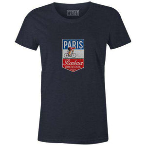 Paris Roubaix Badge Women'sThread+Spoke - THREAD+SPOKE | MTB APPAREL | ROAD BIKING T-SHIRTS | BICYCLE T SHIRTS |