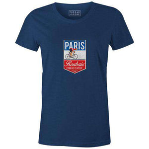 Paris Roubaix Badge Women'sThread+Spoke - THREAD+SPOKE | MTB APPAREL | ROAD BIKING T-SHIRTS | BICYCLE T SHIRTS |