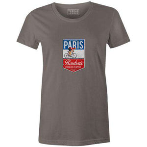Paris Roubaix Badge Women'sThread+Spoke - THREAD+SPOKE | MTB APPAREL | ROAD BIKING T-SHIRTS | BICYCLE T SHIRTS |