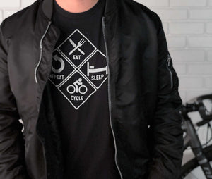 Eat, Sleep, Cycle, RepeatThread+Spoke - THREAD+SPOKE | MTB APPAREL | ROAD BIKING T-SHIRTS | BICYCLE T SHIRTS |