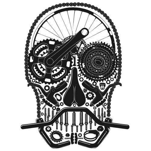Bike Part SkullT-Shirt Evolution - THREAD+SPOKE | MTB APPAREL | ROAD BIKING T-SHIRTS | BICYCLE T SHIRTS |